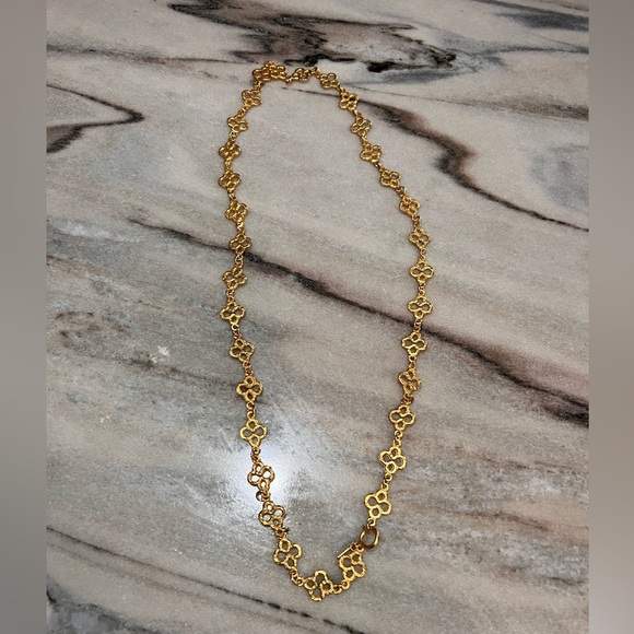 Ferragamo EUC gold tone long Gancini  necklace with pouch - Picture 1 of 5